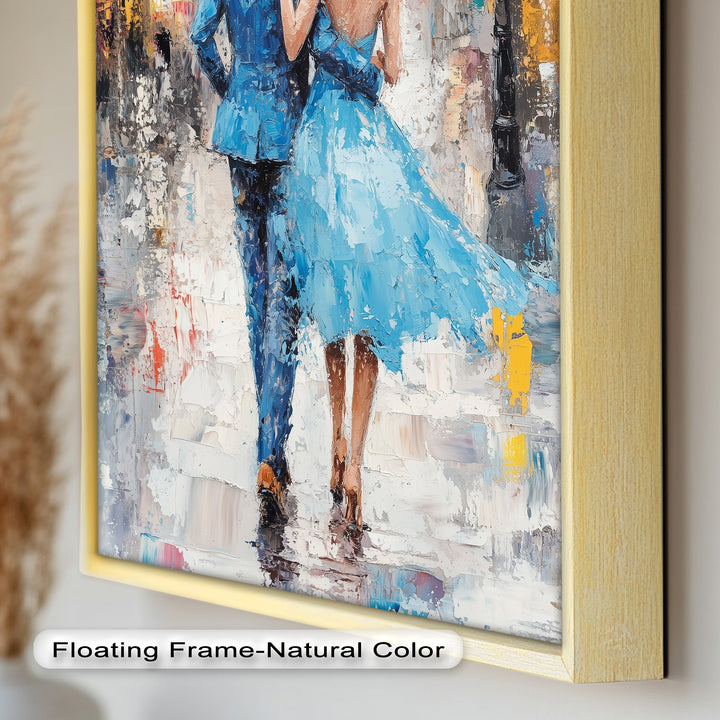 Forever in the Rain – Romantic Couple Love Oil Painting