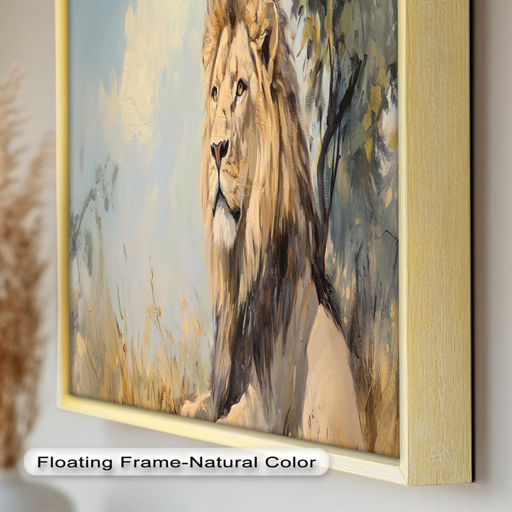 Lion Beneath African Sky - Animal Oil Painting