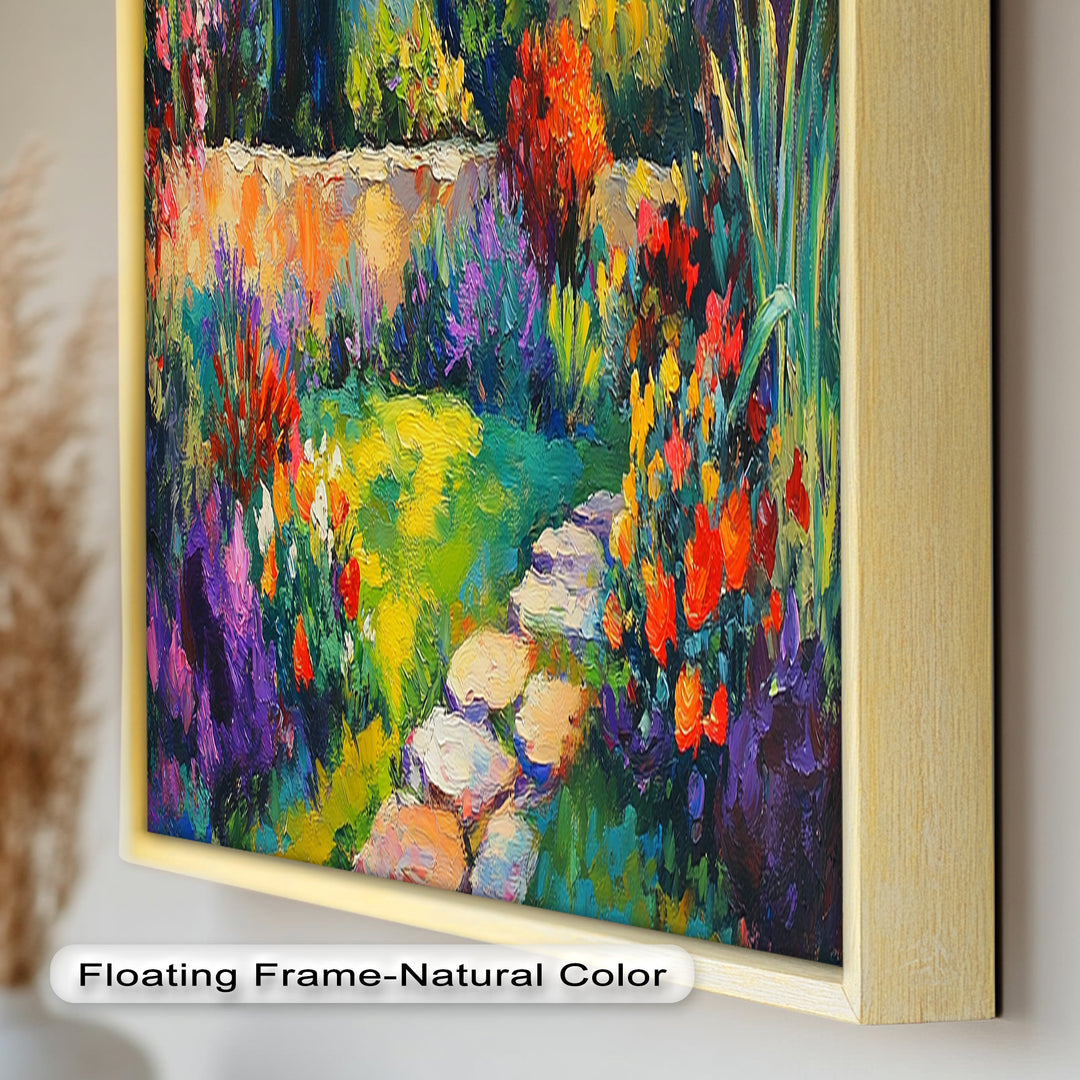 Sunlit Garden Path – Colorful Impressionist Oil Painting