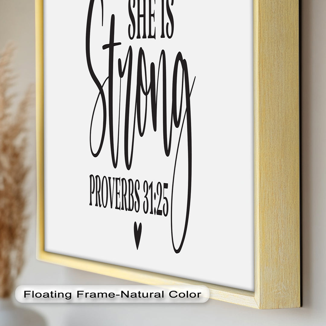She Is Strong – Proverbs 31:25 Bible Verse Oil Painting