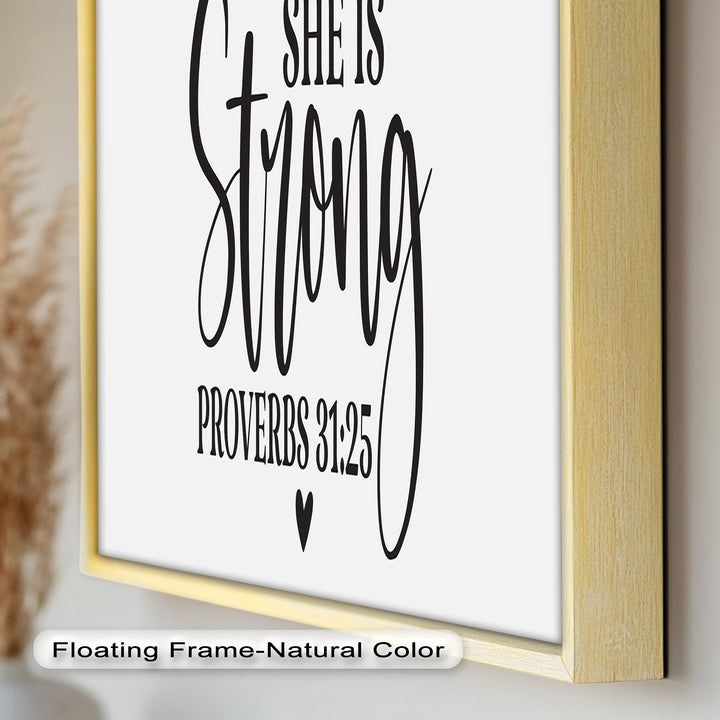 She Is Strong – Proverbs 31:25 Bible Verse Oil Painting