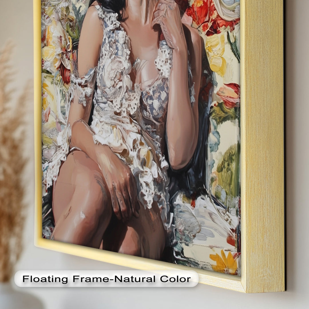 Reverie in Bloom – Zeitgenössische romantische figurative Ölmalerei