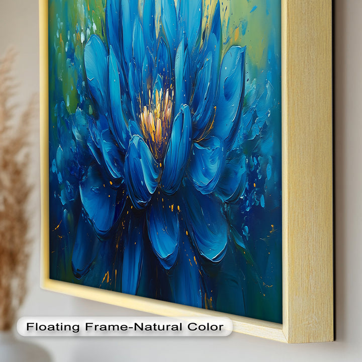 Golden-Centered Lotus in Bloom - Flower Oil Painting