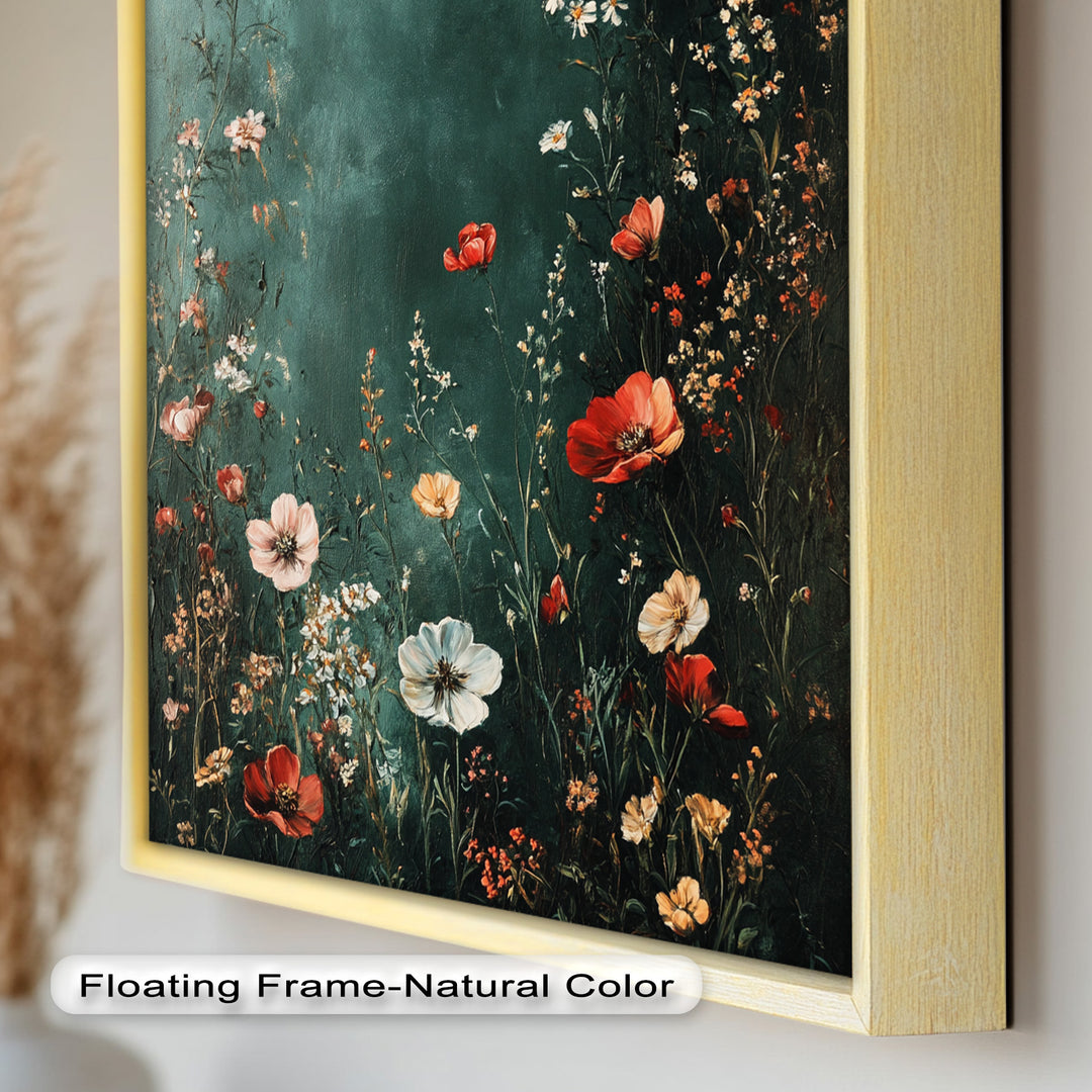 Wild Bloom Serenity – Vintage Blumenölgemälde
