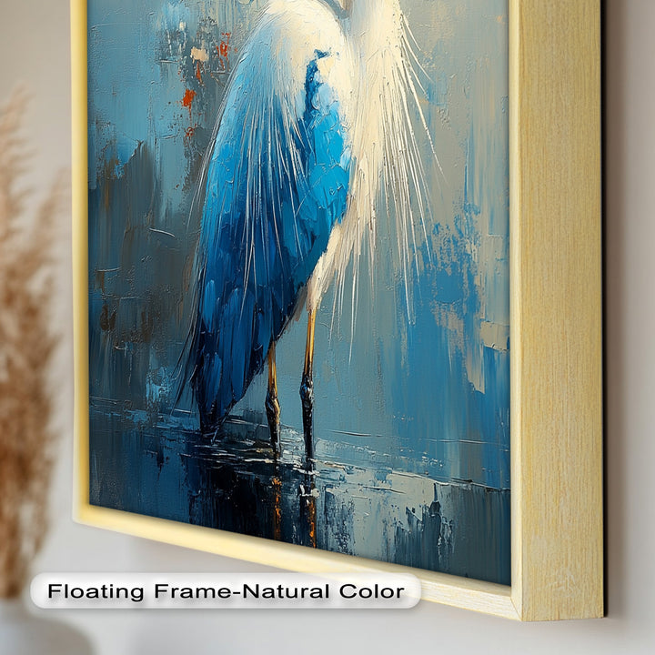 Modern Blue Heron - Animal Oil Painting