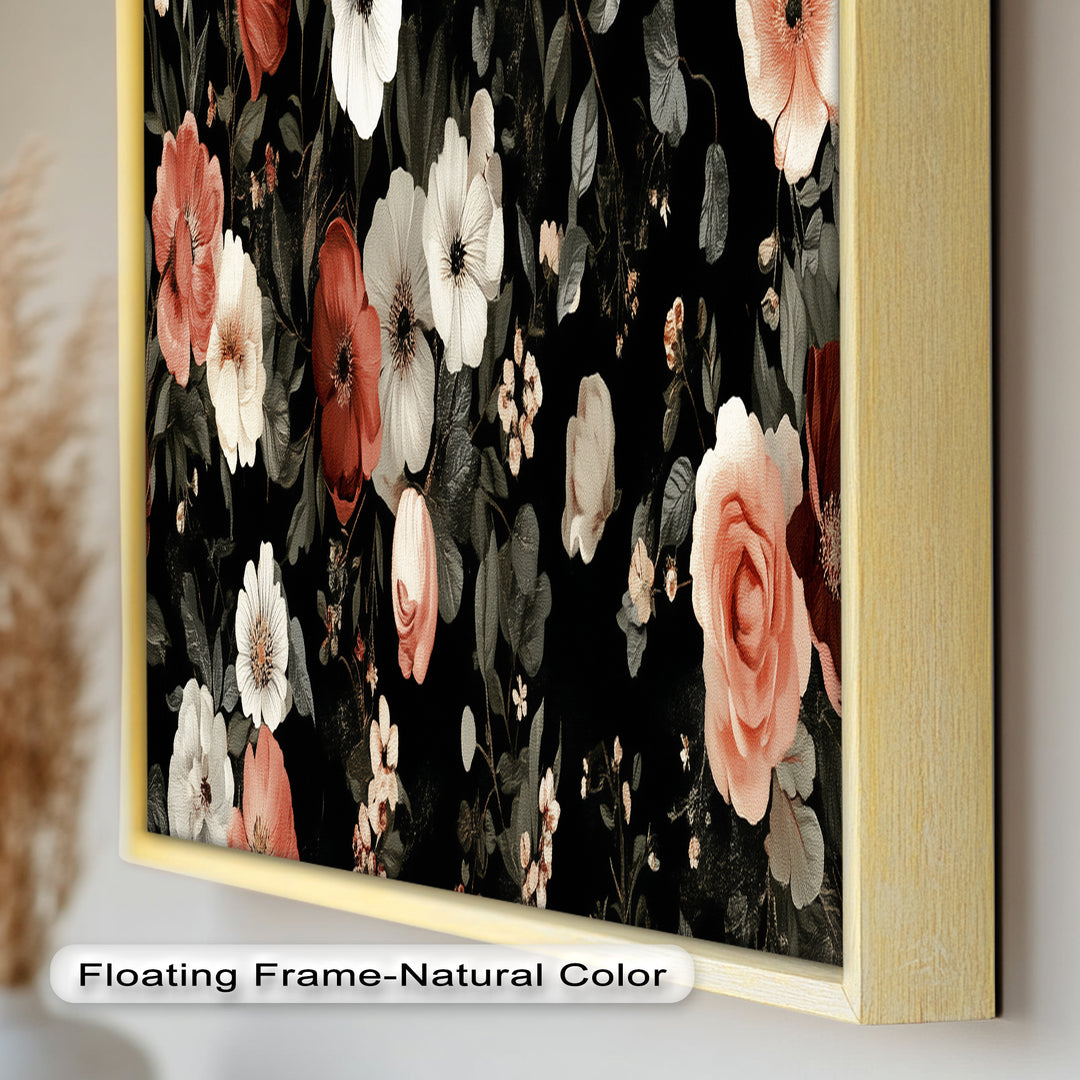 Vintage Rose Garden Wall Art – Floral Oil Painting