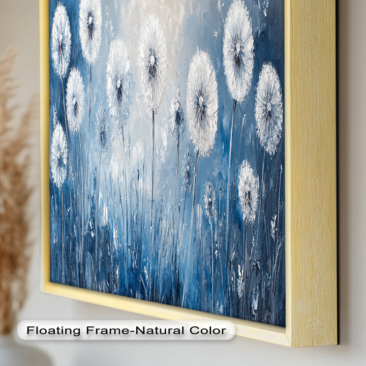 White Dandelion Field Wall Art – Floral Oil Painting