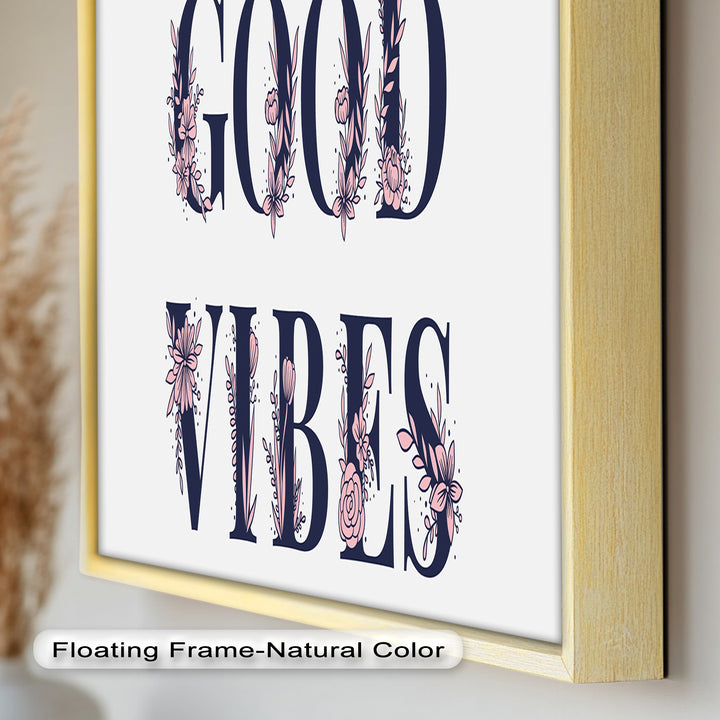 Gute Stimmung – Florale Typografie Ölgemälde