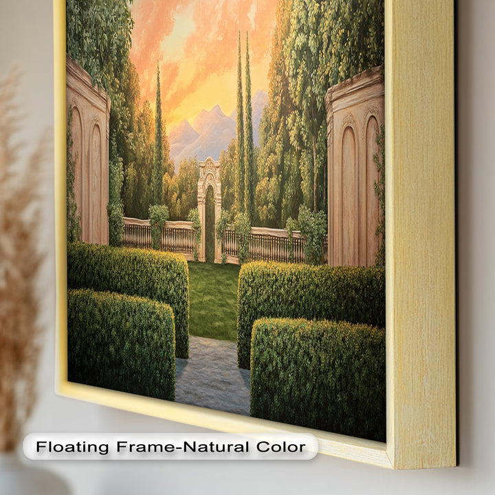 Sunset Garden Gateway – Classical Landscape Oil Painting