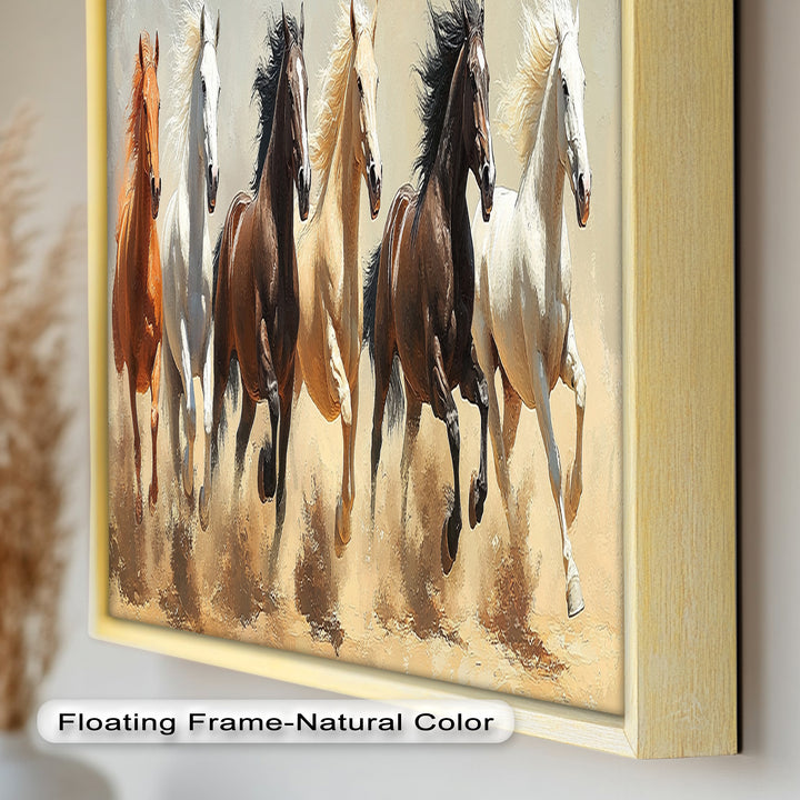 Thundering Harmony – Multicolor Horses Oil Painting