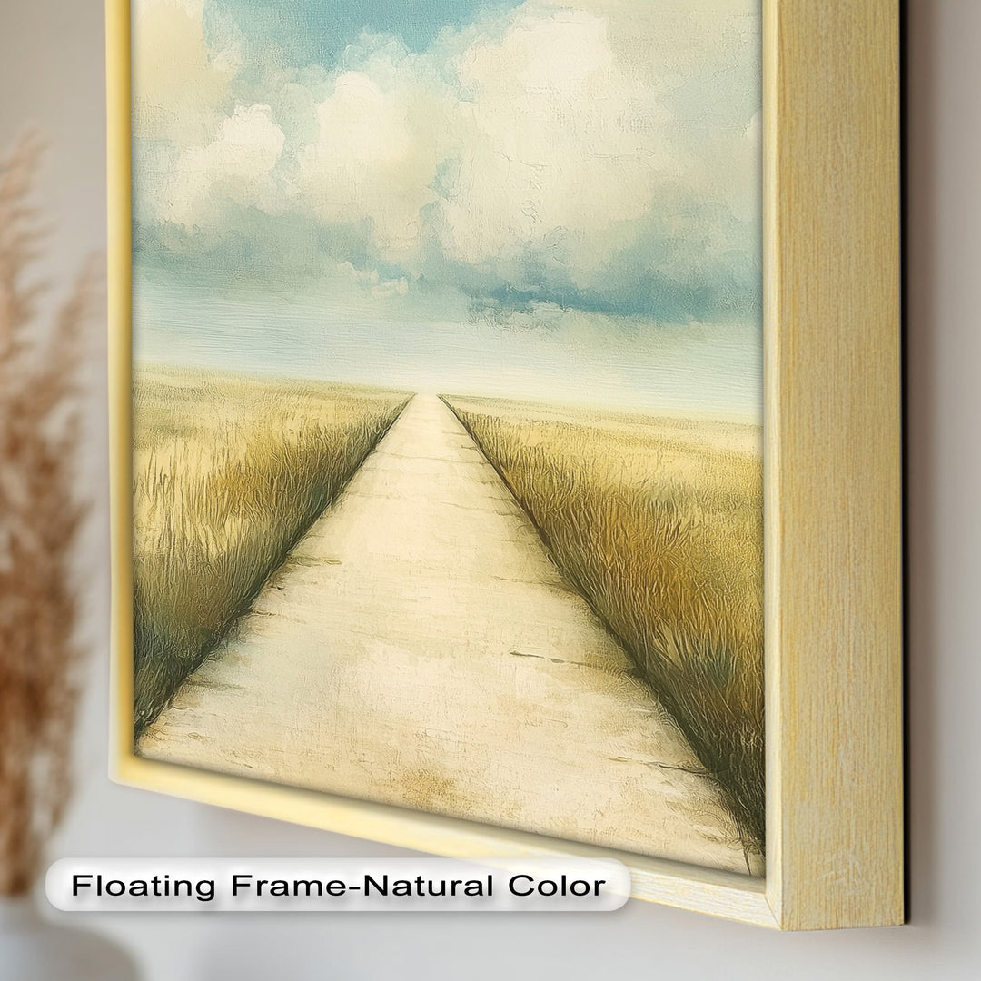 Minimal Nature Wall Art – Road Landscape Oil Painting
