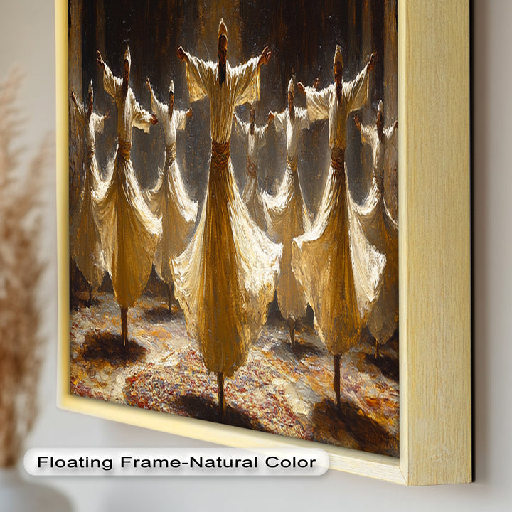 Whirling Dervishes Wall Art – Framed Oil Painting