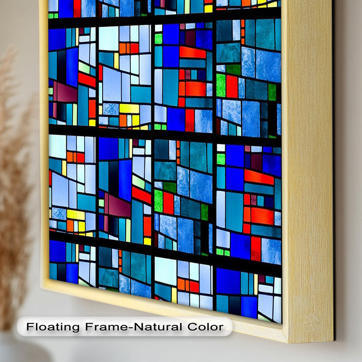 Farbblock-Mosaik-Look Wandkunst – Modernes abstraktes Ölgemälde