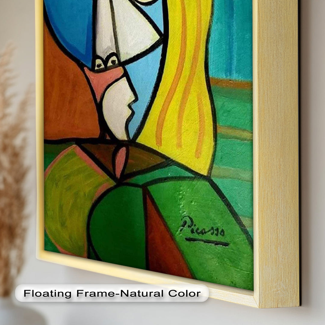 Golden Gaze – Cubist Woman in Hat Picasso Oil Painting