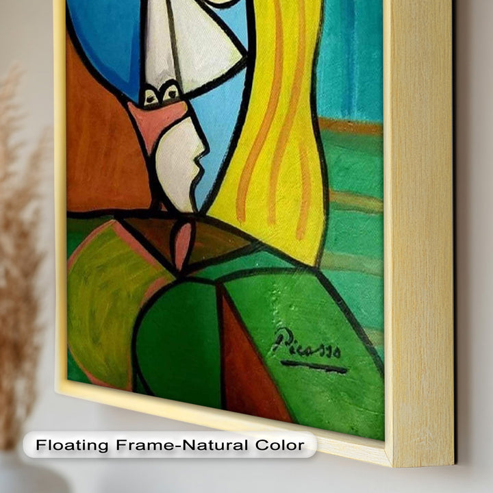Golden Gaze – Cubist Woman in Hat Picasso Oil Painting
