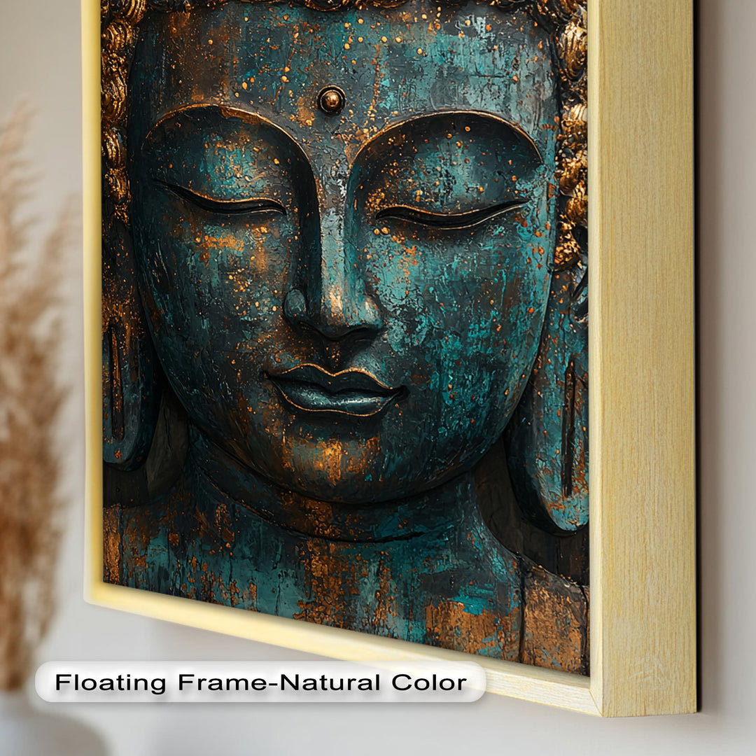 Turquoise Buddha Wall Art – Religious Oil Painting