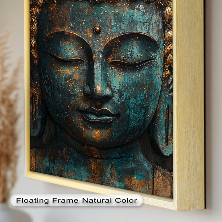 Turquoise Buddha Wall Art – Religious Oil Painting