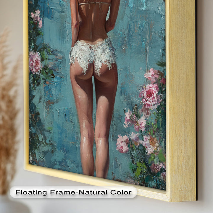 Floral Reverie – Dreamlike Summer Nude Oil Painting