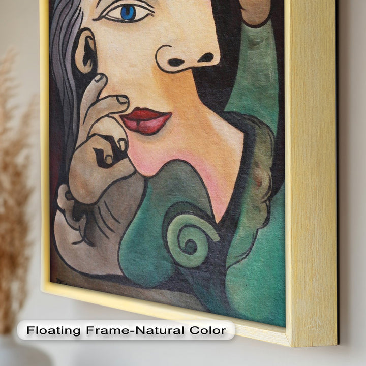 Quiet Bloom – Woman with Yellow Flower Picasso Oil Painting