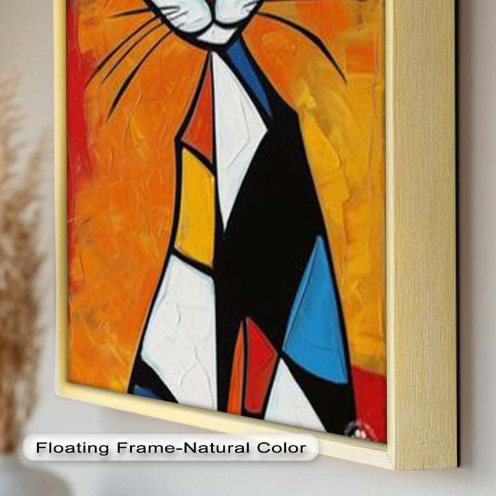 Geometric Feline – Abstract Cat Picasso Style Oil Painting