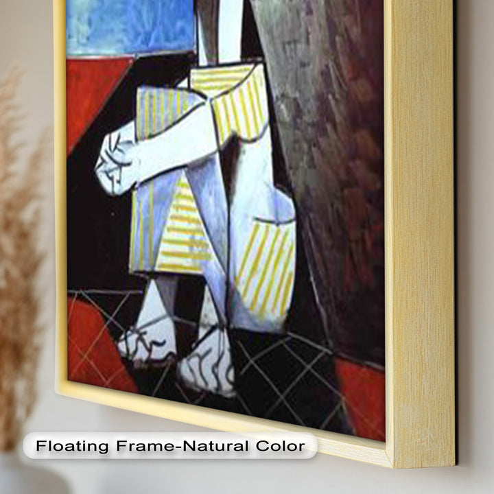 Seated in Reflection – Picasso Style Abstract Oil Painting