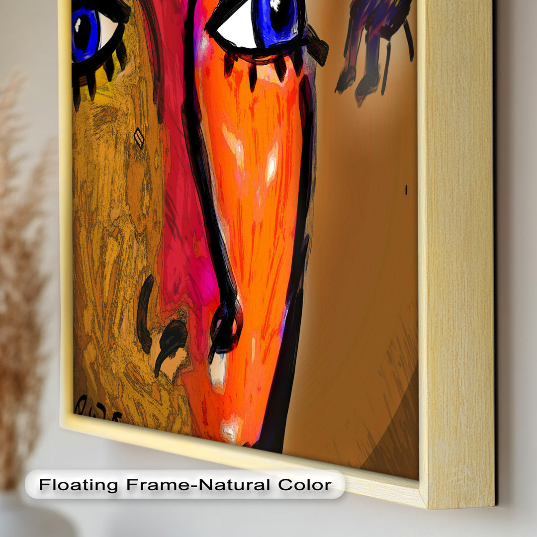 Gaze of Fire – Abstract Portrait with Distant Figure Picasso Oil Painting