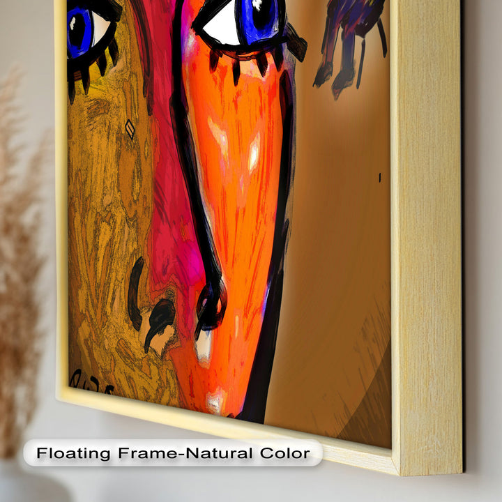 Gaze of Fire – Abstract Portrait with Distant Figure Picasso Oil Painting