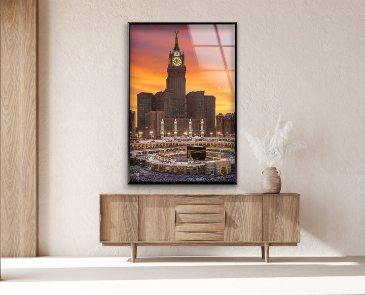 Modern Islamic wall art showing Kaaba and Clock Tower