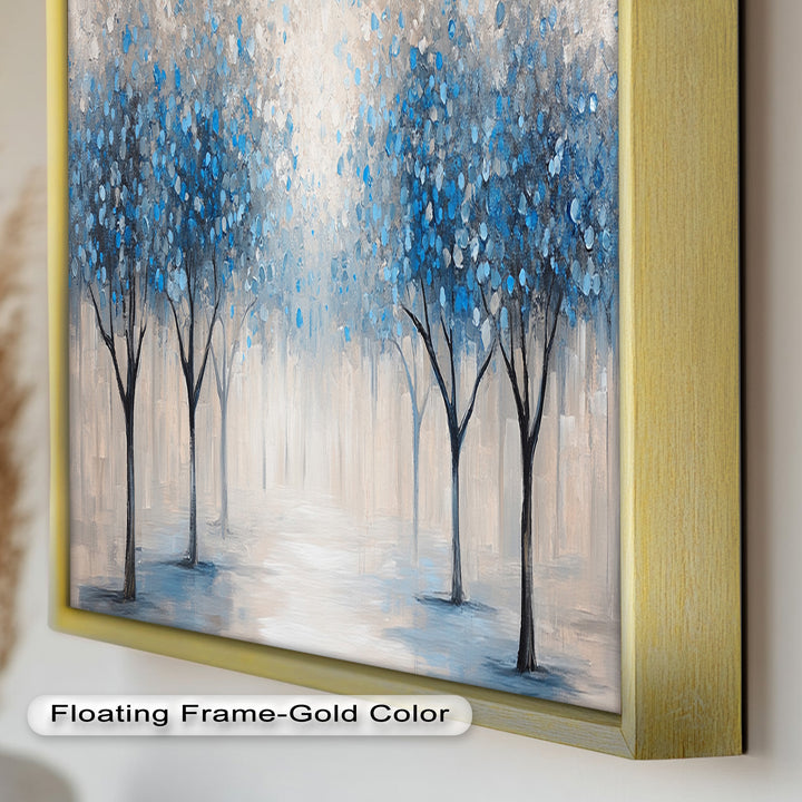 Blue Blossom Trees Wall Art – Floral Oil Painting