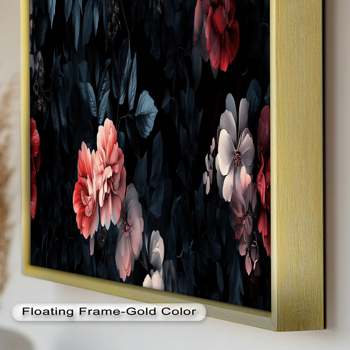 Dark Floral Elegance Wall Art – Floral Oil Painting