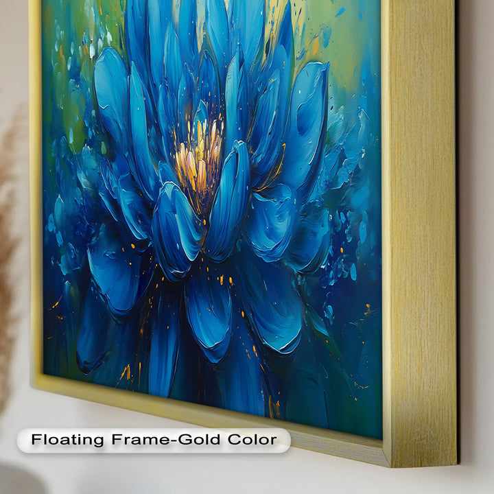 Golden-Centered Lotus in Bloom - Flower Oil Painting