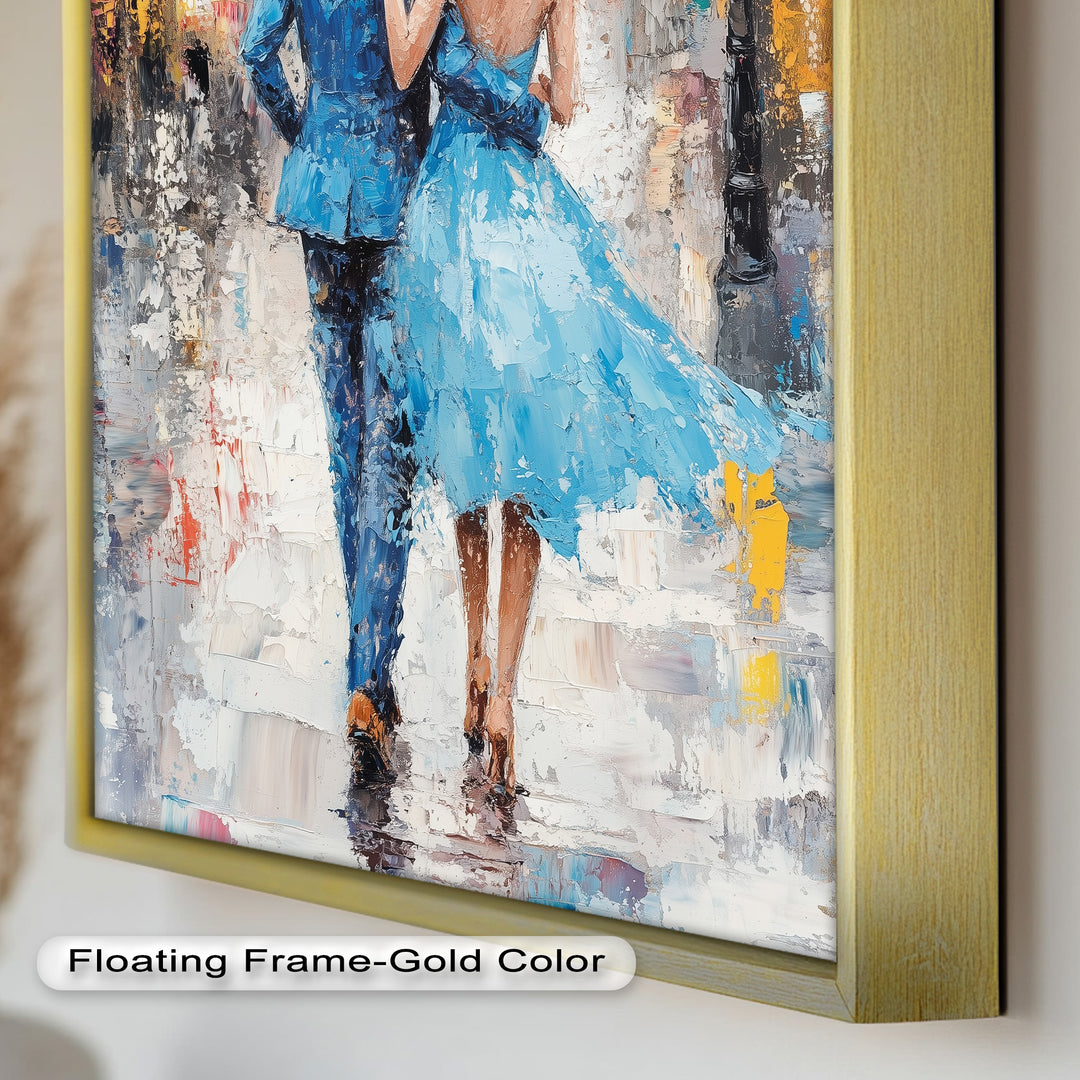 Forever in the Rain – Romantic Couple Love Oil Painting