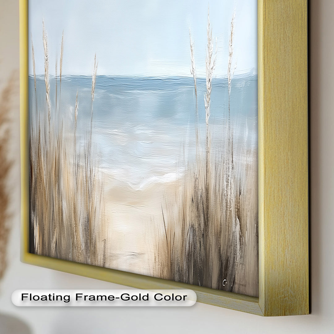 Coastal Wall Art-Beach Grass Landscape Oil Painting