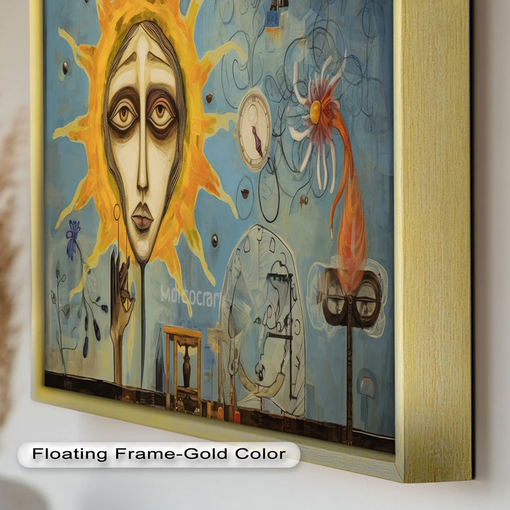 Solar Mindscape – Surreales Sonnengesicht-Ölgemälde von Picasso