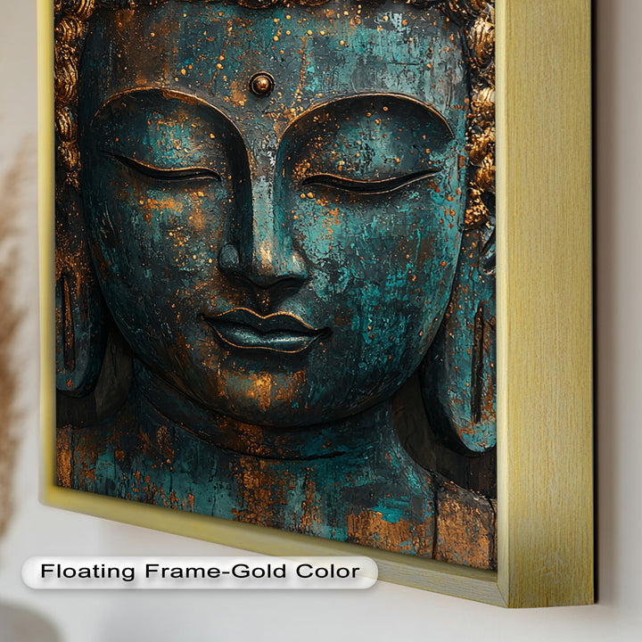 Turquoise Buddha Wall Art – Religious Oil Painting