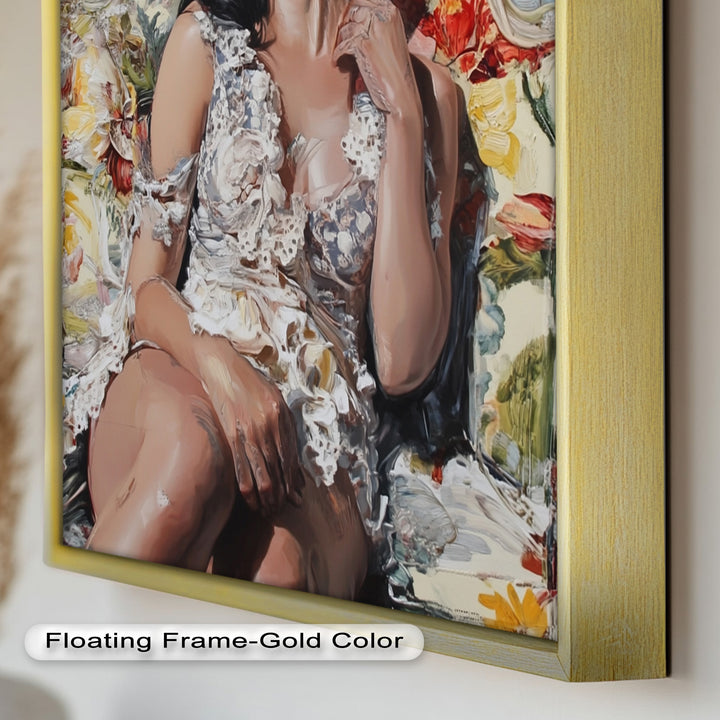 Reverie in Bloom – Zeitgenössische romantische figurative Ölmalerei