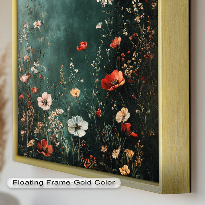 Wild Bloom Serenity – Vintage Blumenölgemälde