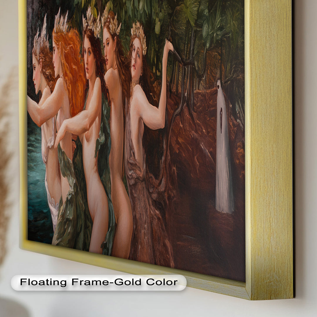 The Enchanted Procession – Mythological Forest Nymphs Oil Painting