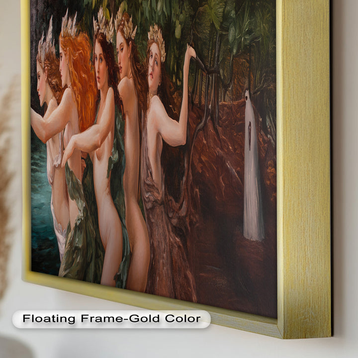 The Enchanted Procession – Mythological Forest Nymphs Oil Painting