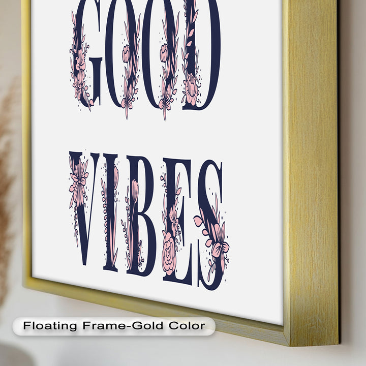Gute Stimmung – Florale Typografie Ölgemälde