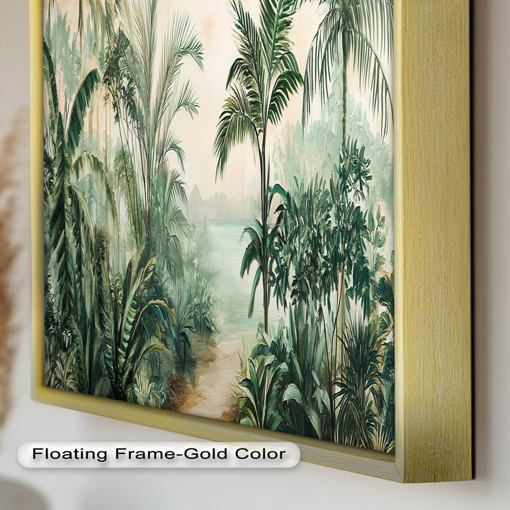 Tropical Garden Escape – Lush Jungle Oil Painting