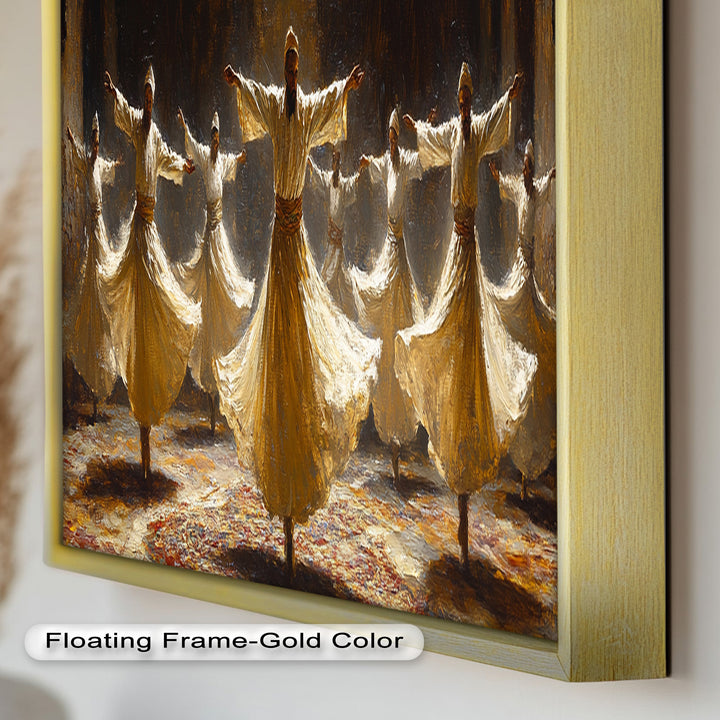 Whirling Dervishes Wall Art – Framed Oil Painting