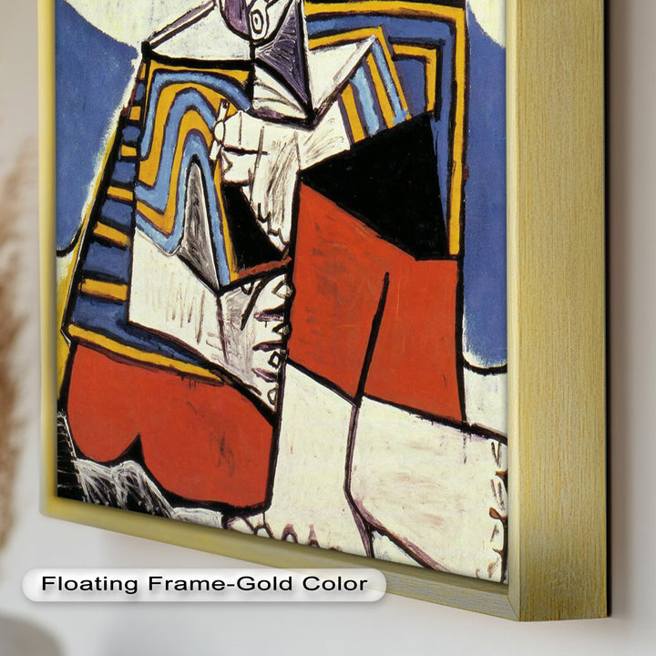 Abstract Man with Cap Wall Art – Cubist Oil Painting