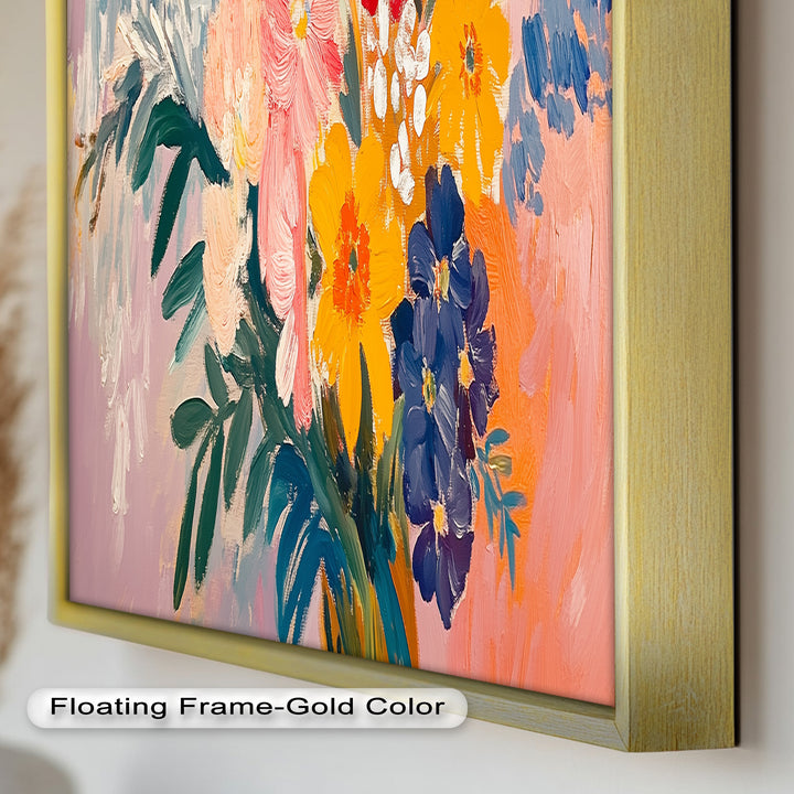 Boho Bloom – Fauvistisches Blumenölgemälde