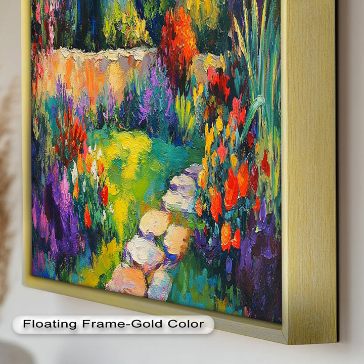 Sunlit Garden Path – Colorful Impressionist Oil Painting