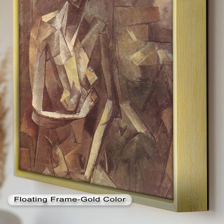 Geometric Nude Study Wall Art – Cubist Oil Painting