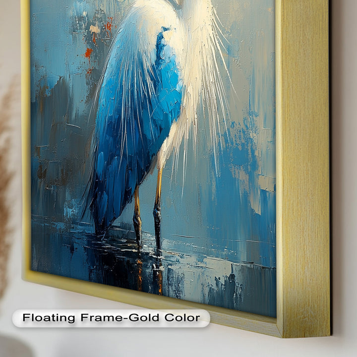 Modern Blue Heron - Animal Oil Painting