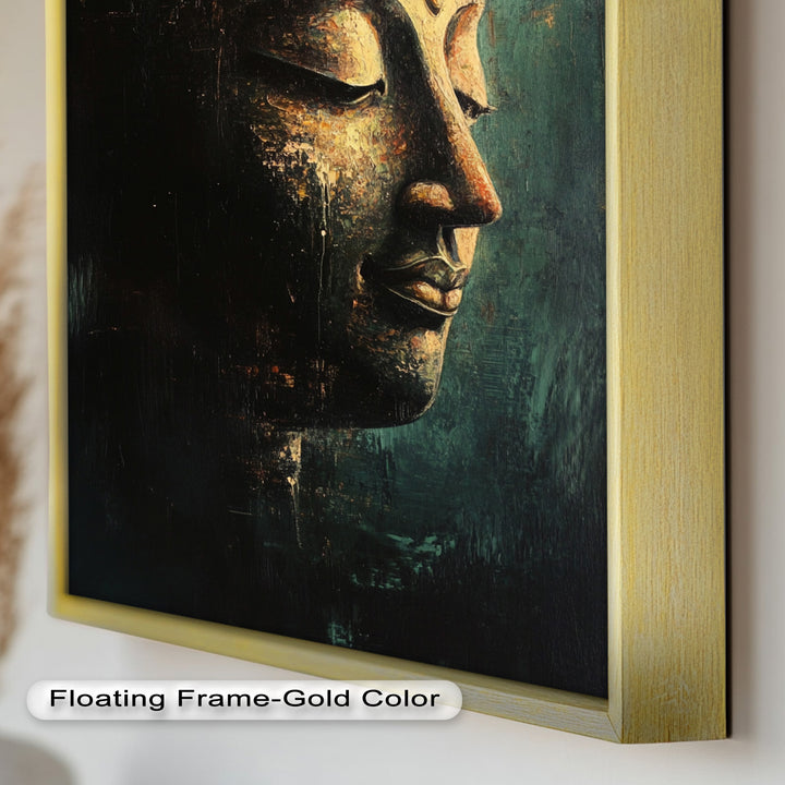 Ruhiges Buddha-Gesicht als Wandkunst – Religiöses Ölgemälde