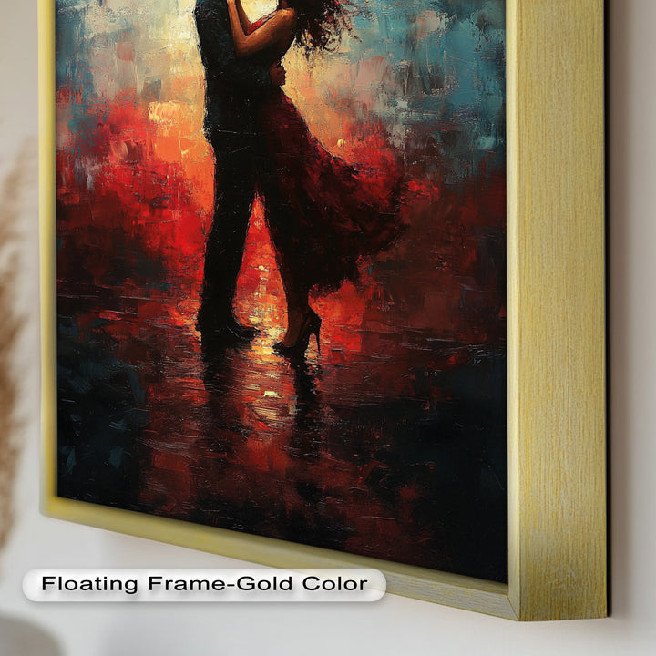 Eternal Flame – Embracing Couple at Sunset Love Oil Painting