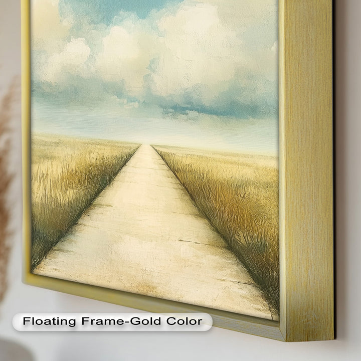 Minimal Nature Wall Art – Road Landscape Oil Painting
